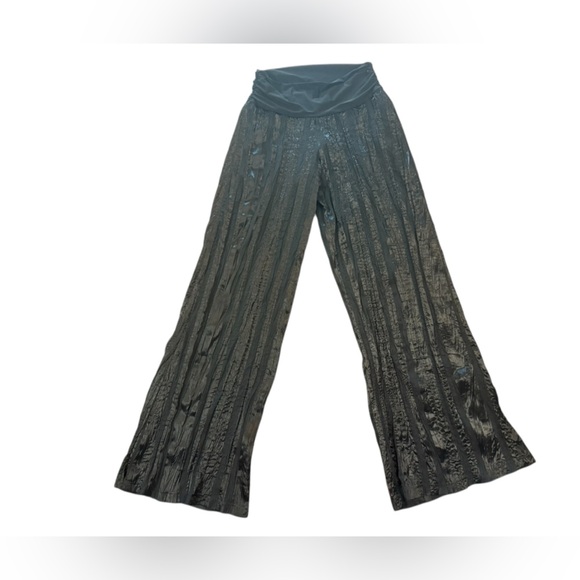 The COOLEST Nina Piu Y2K Pants. Black Semi Sheer Striped Pants Size Small. - Picture 2 of 9